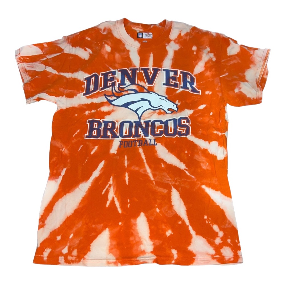 Repurposed bleached tee Denver Broncos